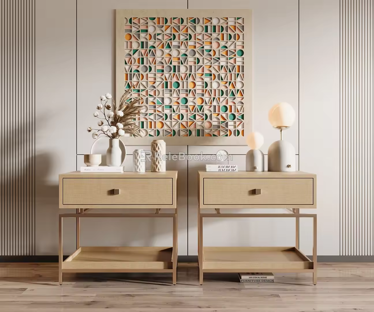 Modern bedside table 3d model