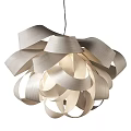 Modern Curved Paper Chandelier With Layered Design And Soft Light