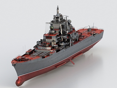 modern warship 3d model