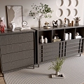 Modern Black Cabinet Whole Cabinet Sideboard Cabinet Balcony Cabinet Storage Cabinet Entrance Cabinet 3d model