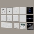 Modern switch socket control panel 3d model