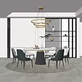 Elegant Modern Restaurant Interior With Round Dining Table Gray Chairs Glass Partition And Green Plants