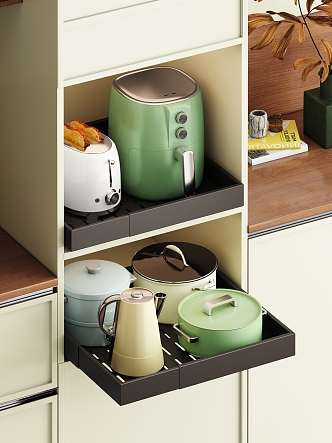 Pot Appliance Pull-out Storage Rack 3d model