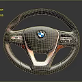 BMW Car Steering Wheel Automotive Part With Control Buttons Leather Trim And Logo