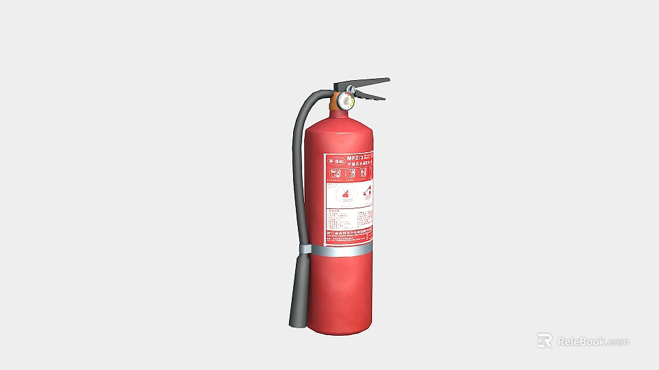 Red Fire Extinguisher Key Fire Safety Equipment for Emergency Protection in Home and Office Areas 3d model 