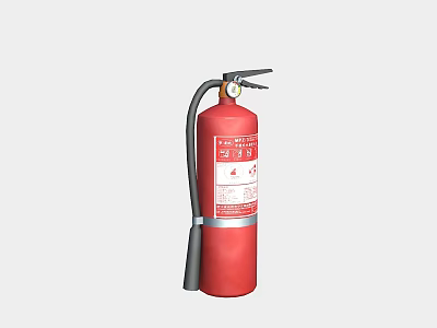 Red Fire Extinguisher Key Fire Safety Equipment for Emergency Protection in Home and Office Areas 3d model