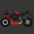 Red Sport Motorcycle With Sleek Black Accents And Gray Background Reflection