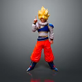 Golden Haired Super Saiyan Character In Orange Pants And Blue Outfit As Mythical Creature