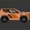 Orange Pixel Style Off Road Car Exterior Design With 3D Render Details