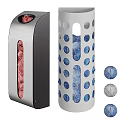 Modern Stainless Steel Urinal Design With Circular Holes And Colored Interior Accents For Bathroom
