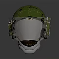 Green Safety Helmet With Transparent Face Shield And Metal Fasteners Design