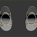 Stylish Metallic Block Heel High Heels With Transparent Blue Straps And Gold Leaf Accents