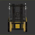 Yellow Komatsu Forklift Model 50 With Black Cabin And Front Forks Design