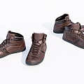 Brown High Top Lace Up Leather Shoes With Classic Design And Stylish Look