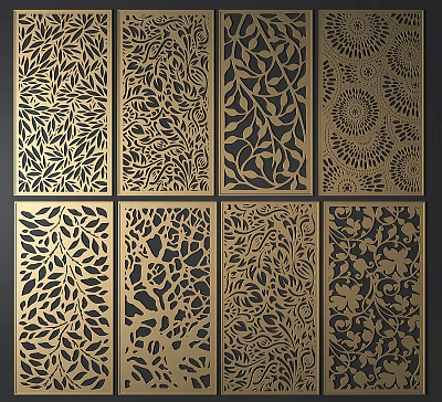 Light Luxury Partition Plant Screen Partition Lattice 3d model