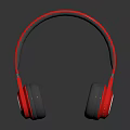 Red Over Ear Headphones with Comfortable Ear Cushions and Modern Design