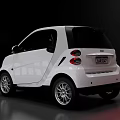 White Compact Two Door Car With Modern Design And Black Wheels 3d model