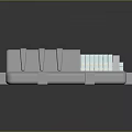 3D Rendered Industrial Component With Gray Base White Modules Orange Strip And Mounting Brackets