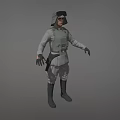 Game And Movie Character Wearing Light Gray Military Tactical Uniform With Helmet Armor And Boots