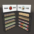 Hot pot bottom display shelf snack display rack display cabinet 3d model