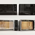 Modern Kitchen Countertop Microwave Oven With Black Design And Transparent Door