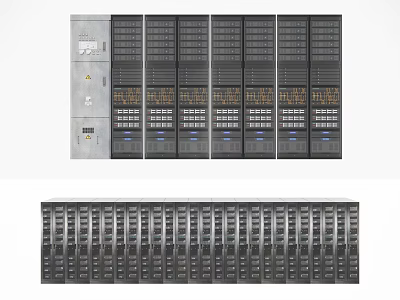 Data Center Server Racks With Multiple Organized Network Units 3d model