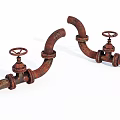 old rusty iron pipe switch 3d model