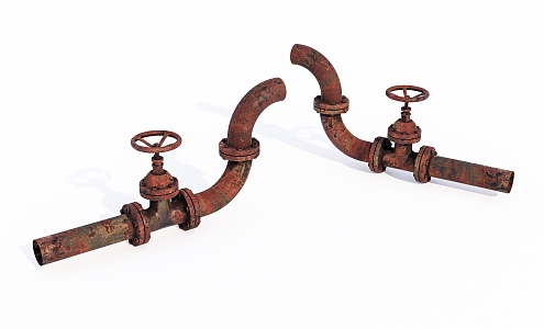 old rusty iron pipe switch 3d model