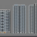 Modern High Rise Residential Buildings Featuring Different Architectural Styles Balconies And Window Layouts