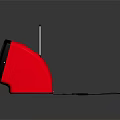 Red Retro Television With Blue Screen And Antenna