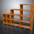 Modern Wooden Bookcase Furniture With Layered Design And Multiple Open Shelves