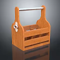 Wooden Household Storage Basket With Metal Handle And Divided Compartments