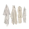 Soft Gray Clothes Collection Hanging With Robe And Animal Ears Hoodie Styles