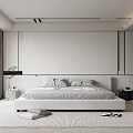 Modern Bedroom Interior Design With Large Bed Nightstand Window Rug And Wardrobe 3d model