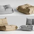 Modern Comfortable Bean Bag Chair in Gray and Brown for Living Room Decor