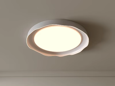 Modern Minimalist Round White Ceiling Light with Soft Illumination for Home Interior 3d model
