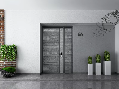 Modern Mummy Door Simple Entry Door 3d model