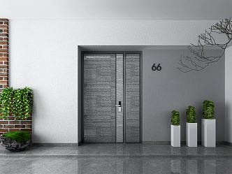 Modern Mummy Door Simple Entry Door 3d model