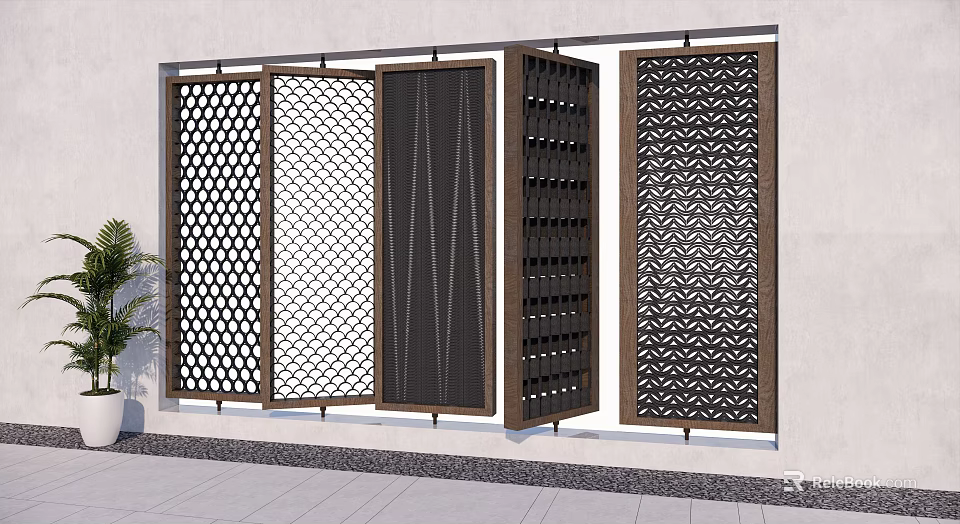 Modern Room Divider Designs With Various Decorative Patterns For Home Interior Decor 3d model 