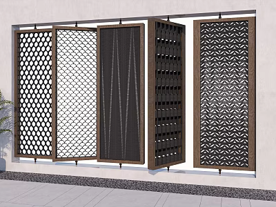 Modern Room Divider Designs With Various Decorative Patterns For Home Interior Decor 3d model