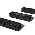 Elegant Natural Stone Wood Decorative Blocks Featuring Concentric Circle Patterns Design