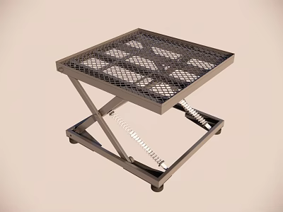 Industrial Equipment Metal Mesh Hydraulic Lift Platform With Spring Assisted Sturdy Frame 3d model