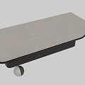 Modern Upholstered Sofa Bench With Gray Padded Seat And Green Metal Base Design