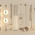 Modern Wall Lamps with Various Contemporary Designs and Decorative Elements for Home Interior 3d model