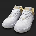White Casual Sneakers With Beige Heel Tongue And White Laces For Daily Use