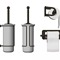 Modern Bathroom Accessories Collection With Bronze Hardware Toothbrush Holders And Toilet Paper Roll