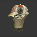 Stylish White Hat Featuring Turbo Lettering Smiley Face And Red Star Design