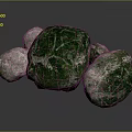 Natural Green and Gray Stones with Rough Textured Surfaces in Original Form