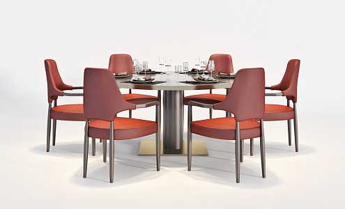 Dining Table and Chair Combination Single Chair Dining Chair 3d model