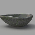 Antique pottery stone irregular bowl 3d model